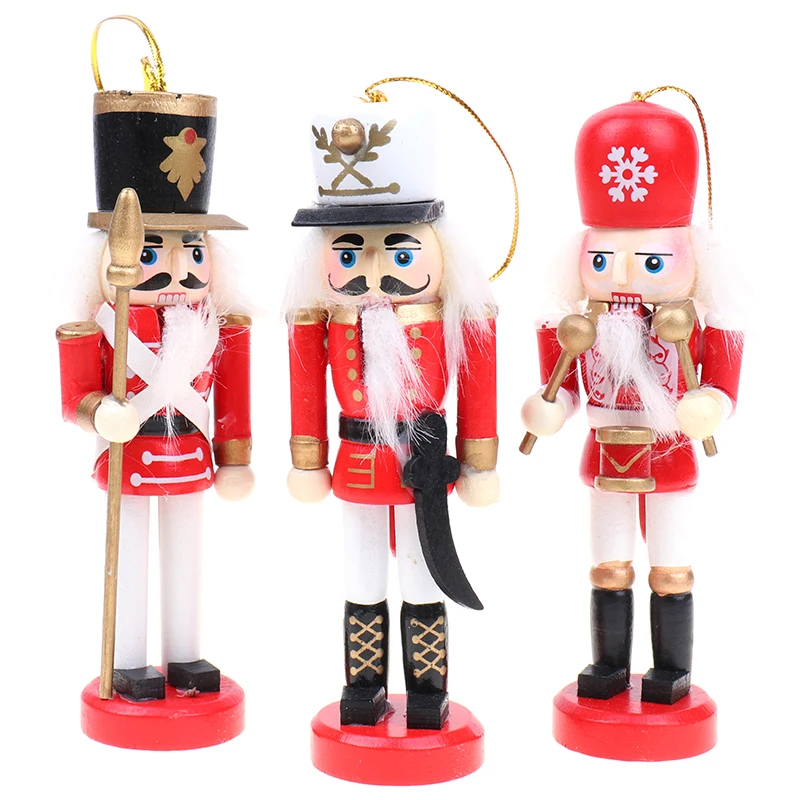 1 шт. 12 см деревянный Щелкунчик солдат Веселые подвески для рождественских