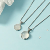 transparent round ball pendant necklace women white jade chain necklace fashion jewelry gifts for girl