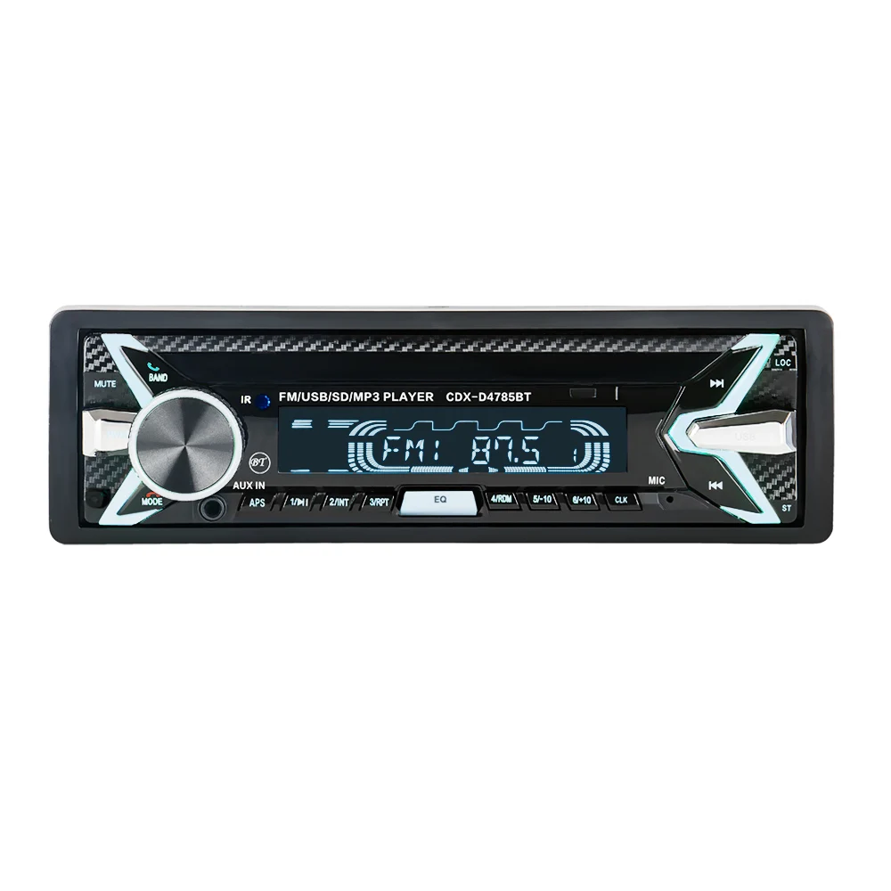 12 в 1 Din Bluetooth Автомагнитола аудио стерео MP3 плеер 7 цветов светильник Передняя съемная Панель Поддержка SD/FM/AUX/USB