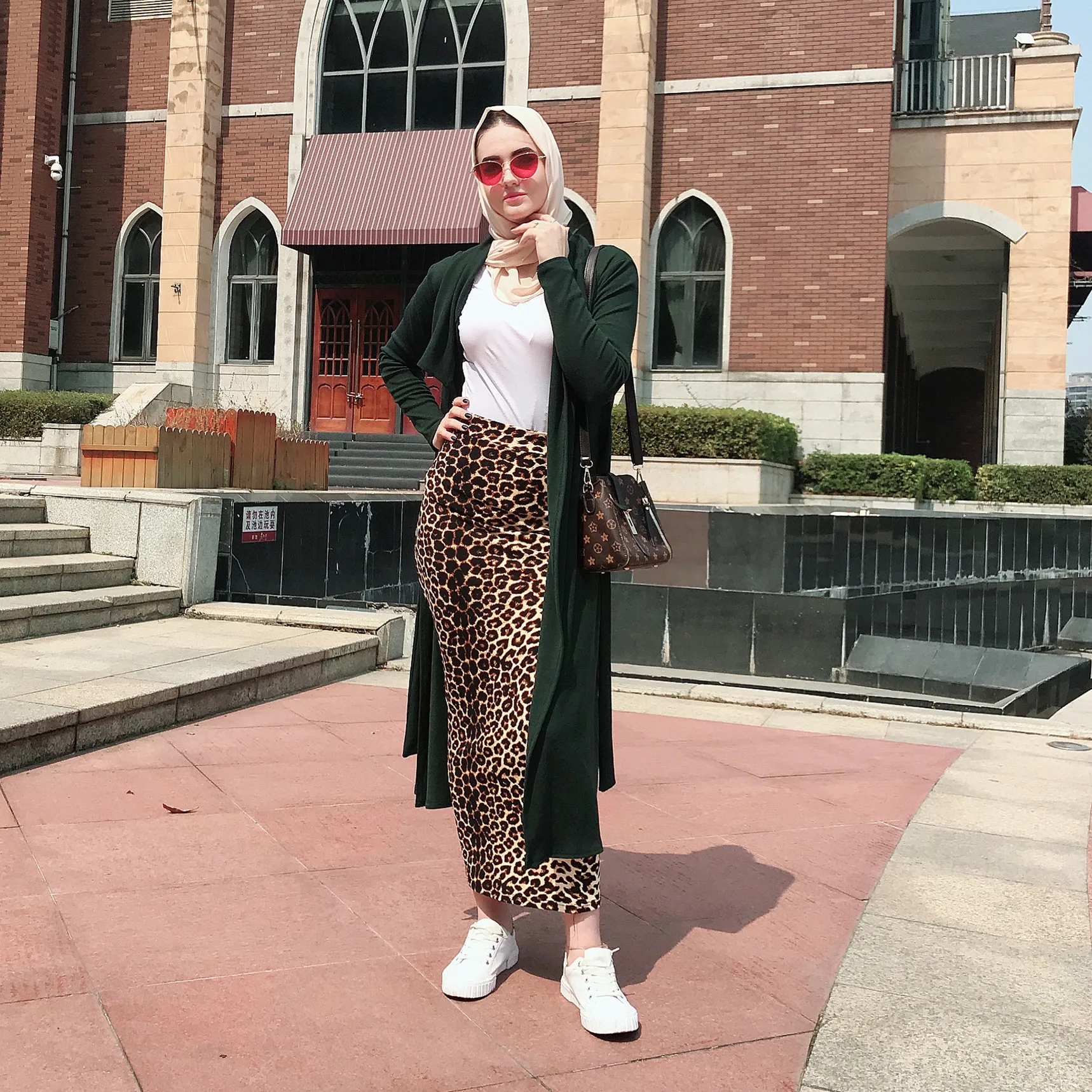 Юбка женская с леопардовым принтом модная эластичная облегающая длинная