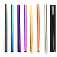 21 5cm large diameter metal straw high quality stainless steel milk tea straw creative cup accessories free straw brush