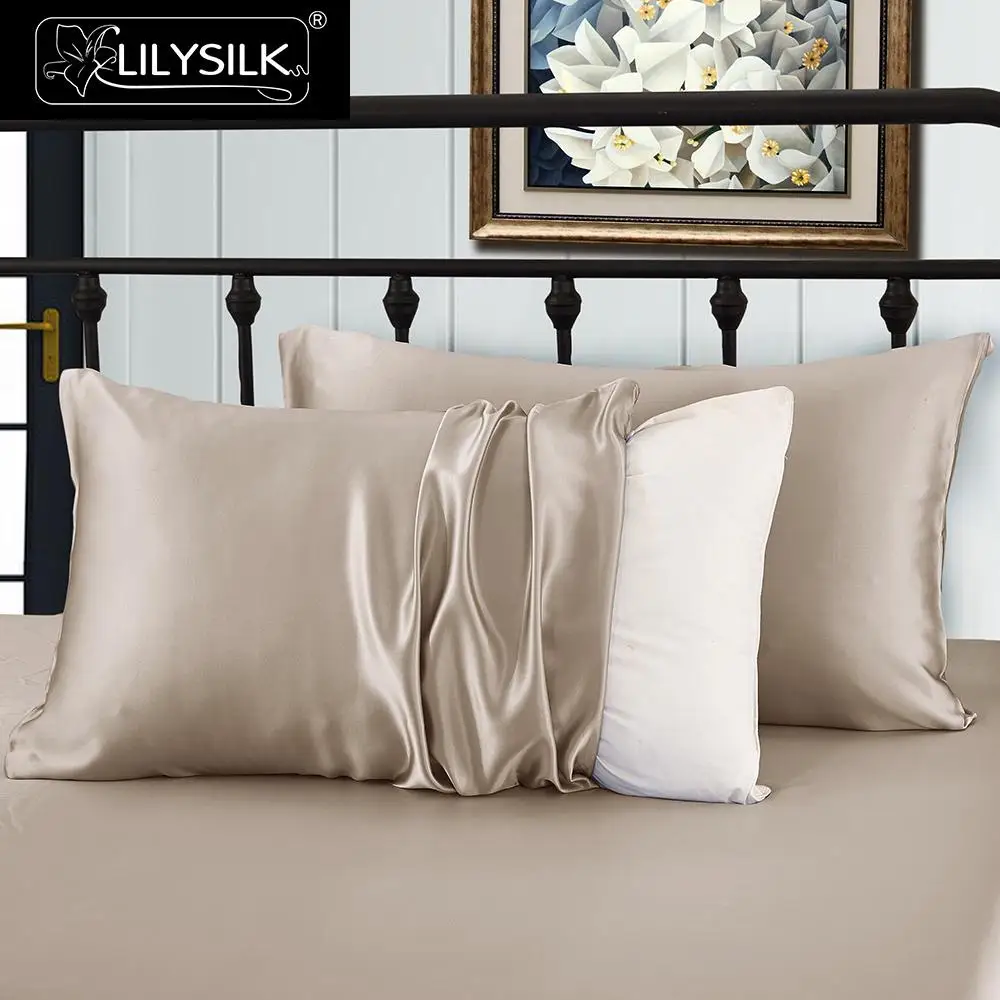LilySilk 100 шелк наволочка волосы со скрытой молнией 19 Momme Terse роскошный кофе 35x45 см