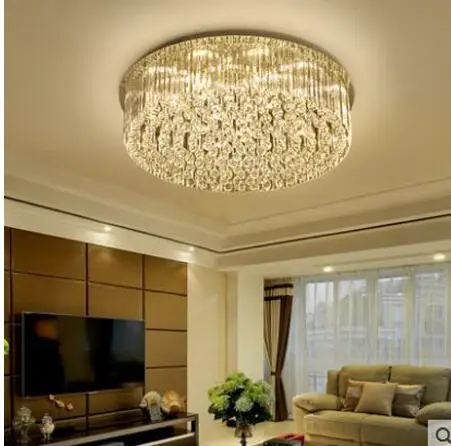 Хрустальная лампа для гостиной потолочная круглая Современная Минималистичная