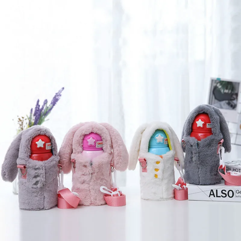 Креативный мультяшный кролик термос кружка крышка сумка плюшевая для чашки