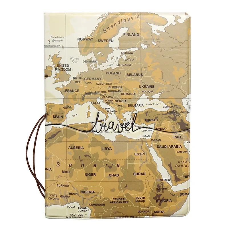 

Women Men Travel Card Passport Cover Holder Fashion Pu Leather Unisex Passport Cover Embroidery Letter Travel Case