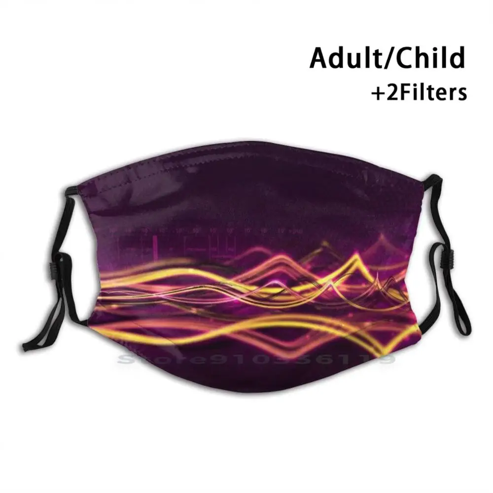 

Абстрактный фон с светильник с принтом волны многоразовый Pm2.5 фильтр Сделай Сам маска для рта дети Фон абстрактная технология физика