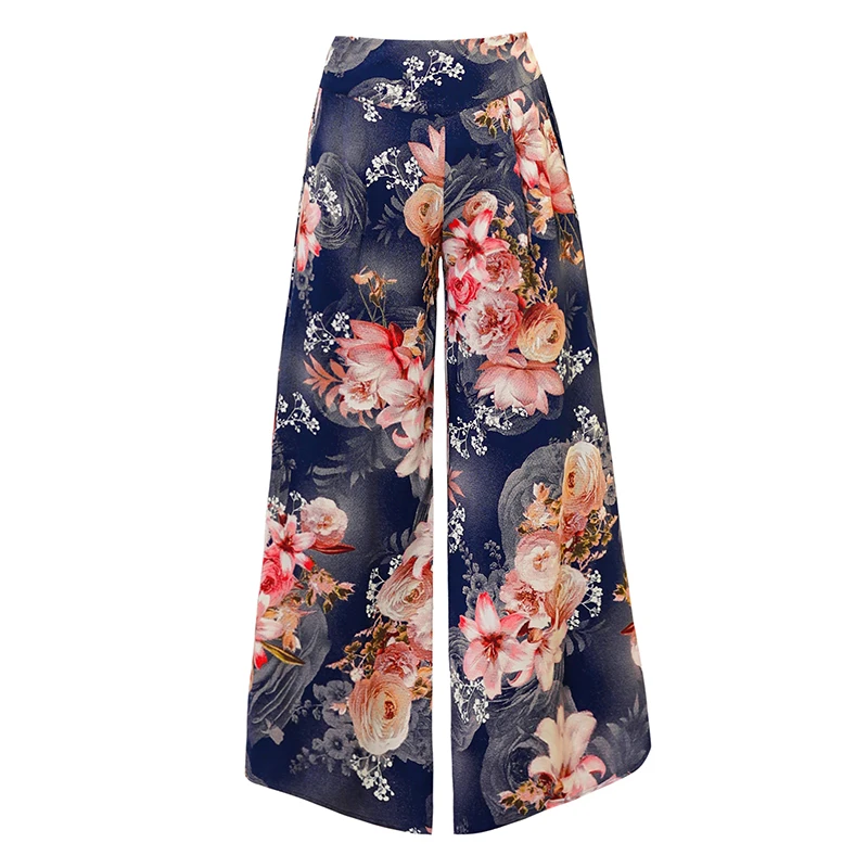 

Cotton Pajamas Female Summer Mom Pants Loose Wide Legs Large Size Casual Pants Home Casual Pants Loose Print Wide Leg Pants