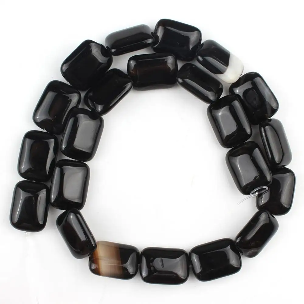 Black Agate 13*18 мм бусины из натурального камня прямоугольник Агаты желтый кварц с тигриным глазом малахитовые бусины для самостоятельного изготовления ювелирных изделий браслет - Цвет: Black Agate