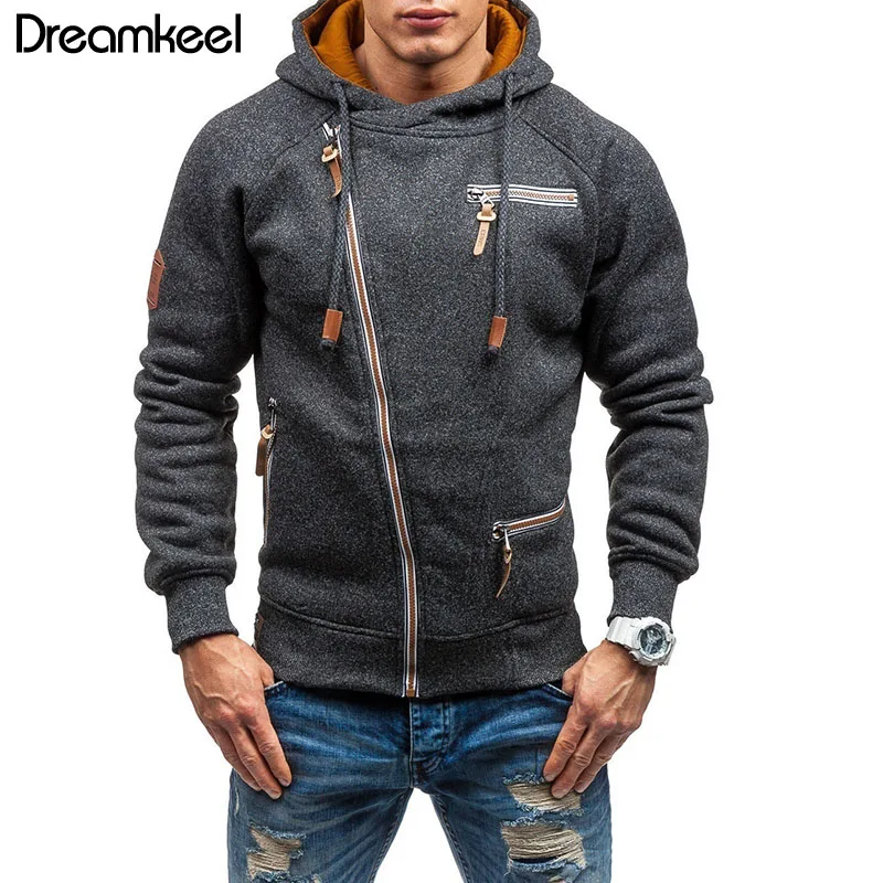 

Мужская толстовка в стиле хип-хоп, черная приталенная кофта с капюшоном, на молнии, с прострочкой, 2019