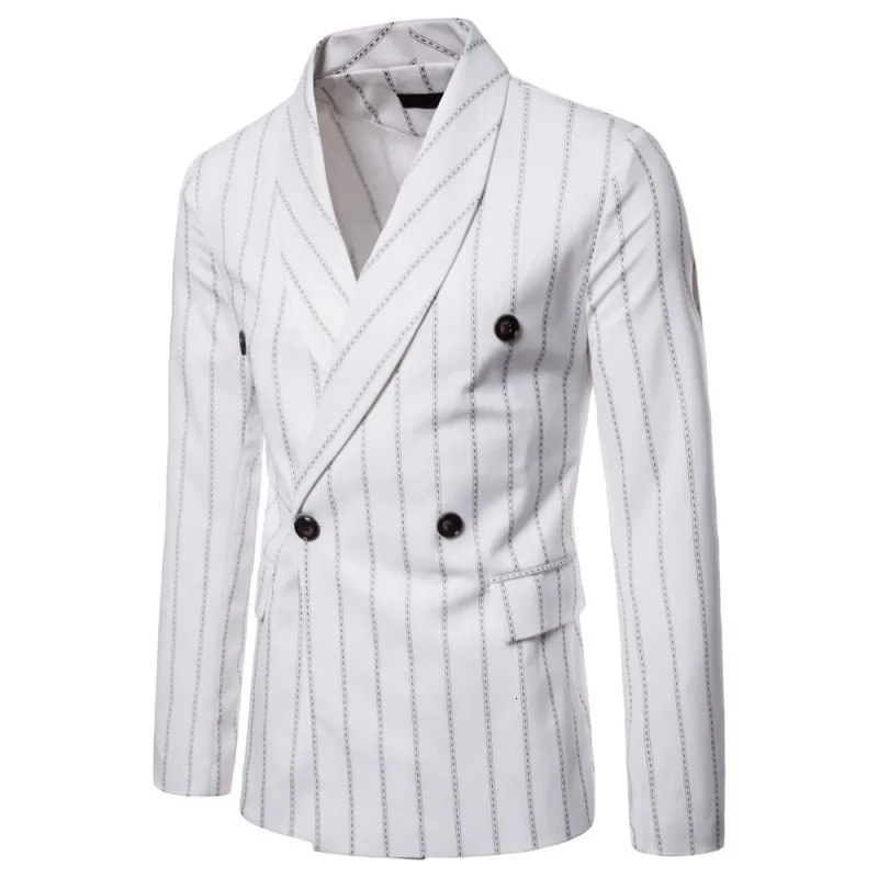 2020 Новое поступление мужской блейзер модный двубортный с воротником лацканами
