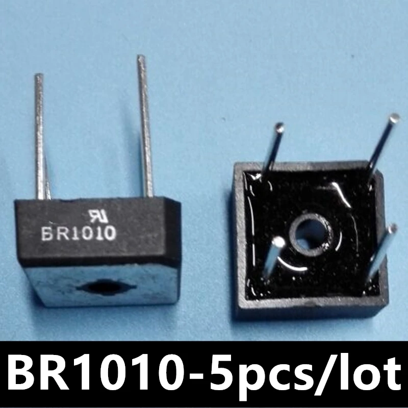 Однофазный мостовой выпрямитель BR1010 BR1010S квадратный 4 фута 1000 В 10 А 5 шт./лот -
