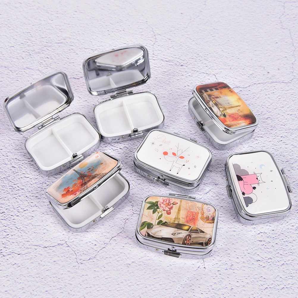 

Mini Folding Pill Case Container Metal Pill Box Pill Cutter Splitters Pastilleros Pildoras Estuche For Medicines Organizer