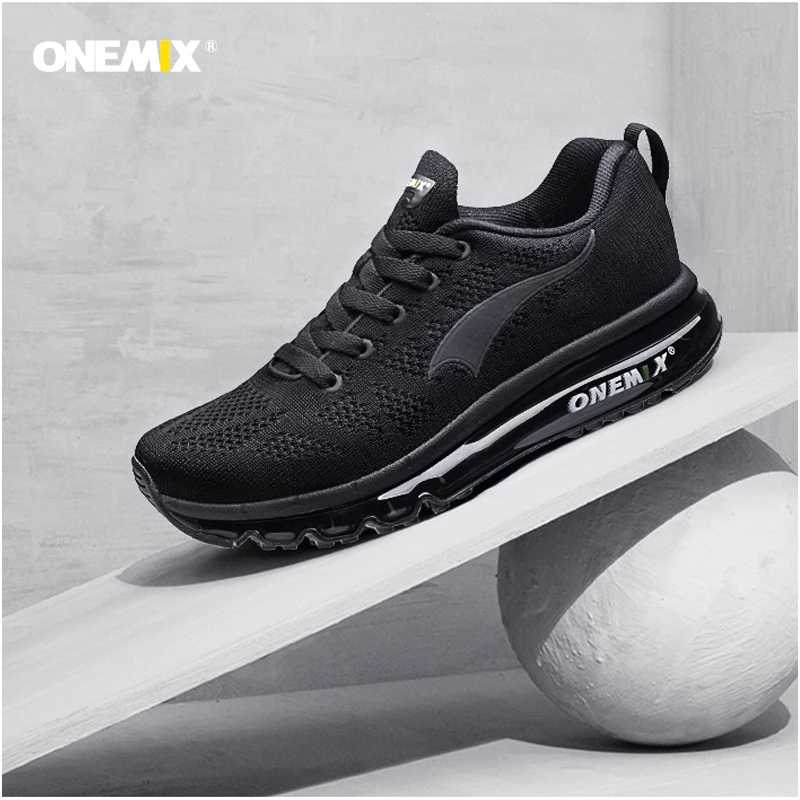 Onemix Sports Shoes for Wonem Air Cushion Running Unisex Jogging Casula Sneakers Men's Walk Breathable Mesh Black Max 47 | Спорт и