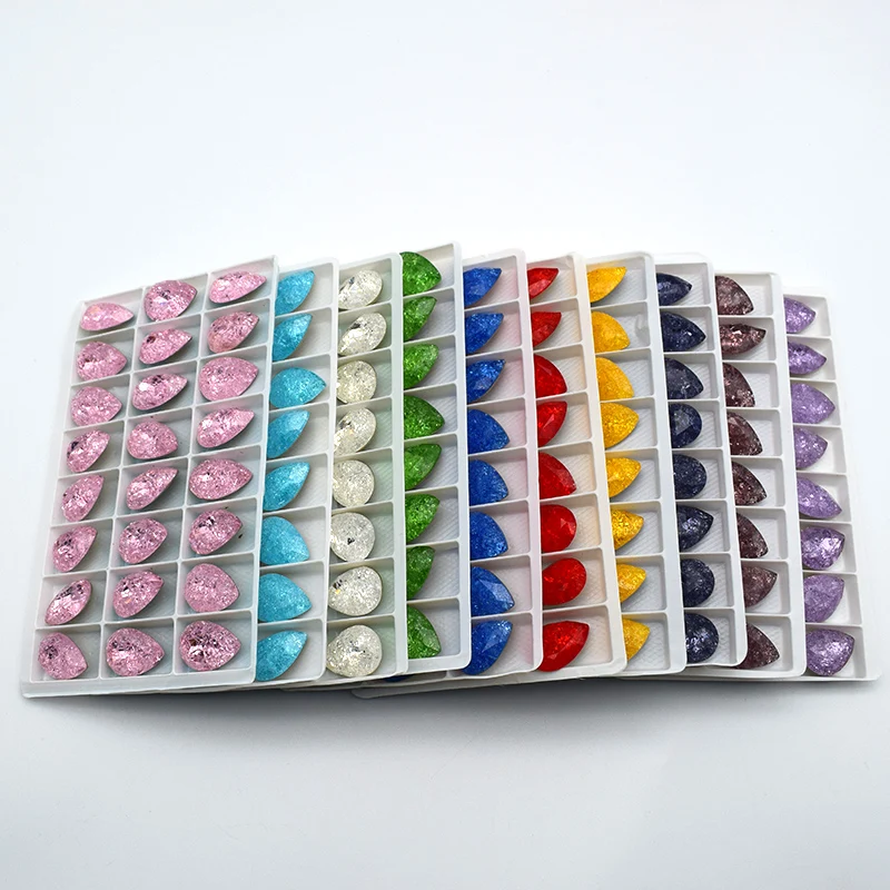 Новое поступление каплевидный стеклянный кристалл Ледяной цветок клей на Стразы