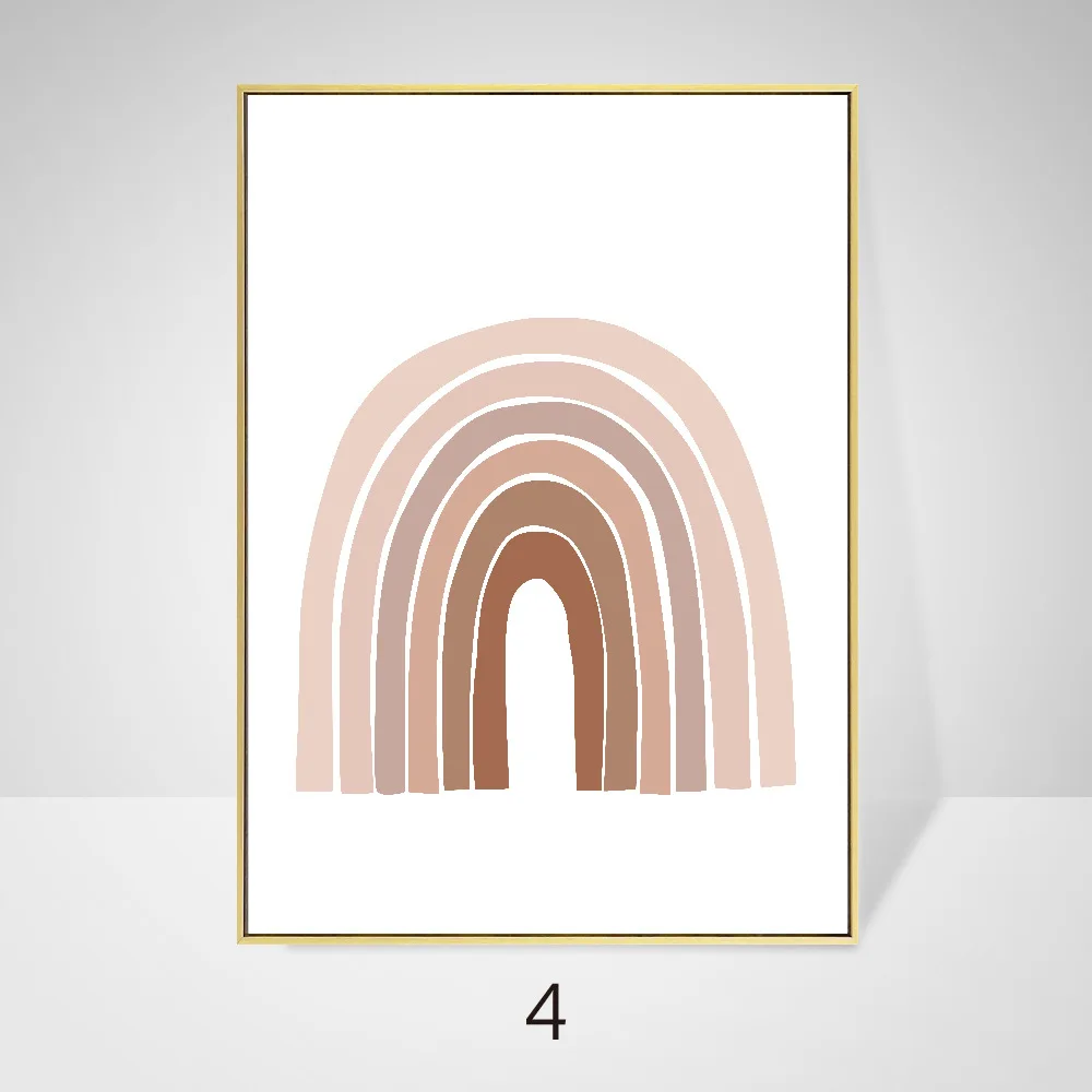 

Wall Pictures Abstract Rainbow Wall Art Painting Color Block Minimalist Posters And Prints Nordic Beige Living Room Decoration