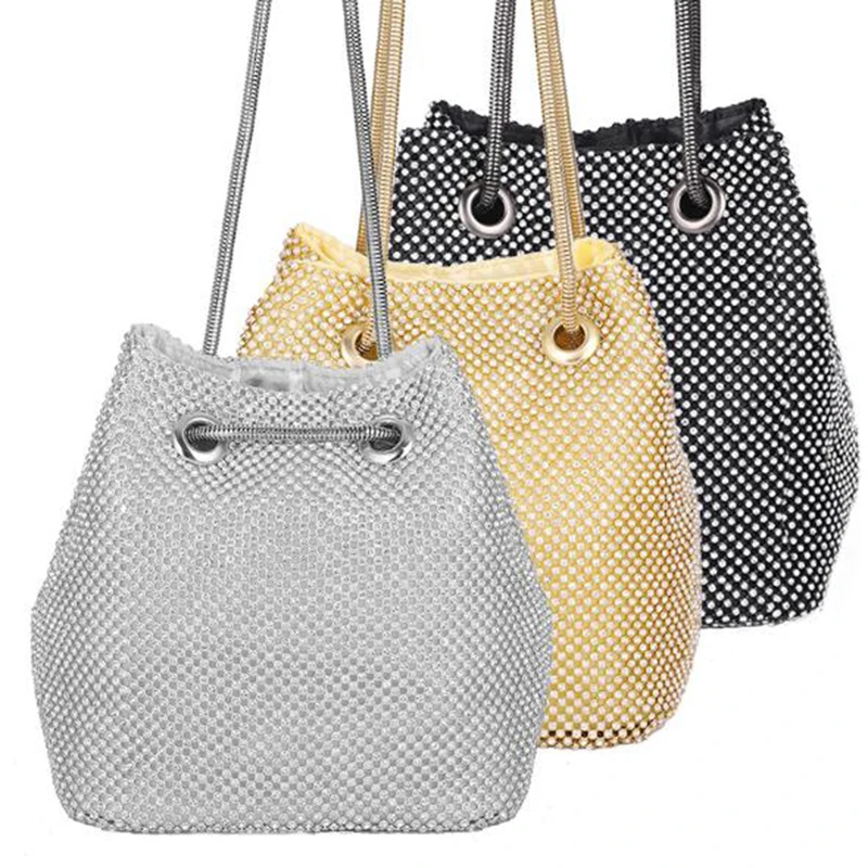 Вечерняя Сумка клатч роскошная женская сумка ведро сумки на плечо с бриллиантами