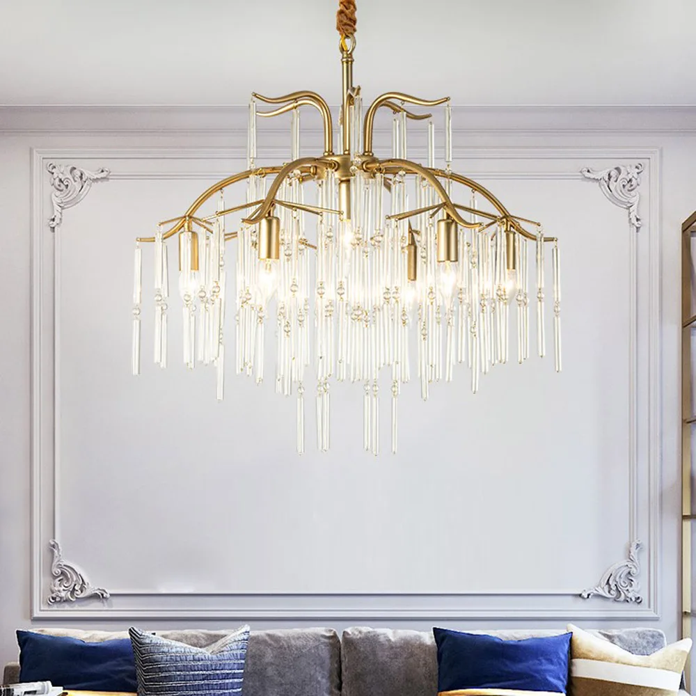 

Роскошная хрустальная Потолочная люстра для гостиной, современное освещение, 220 В переменного тока, в, Хрустальная светодиодная Подвесная лампа, украшение для спальни