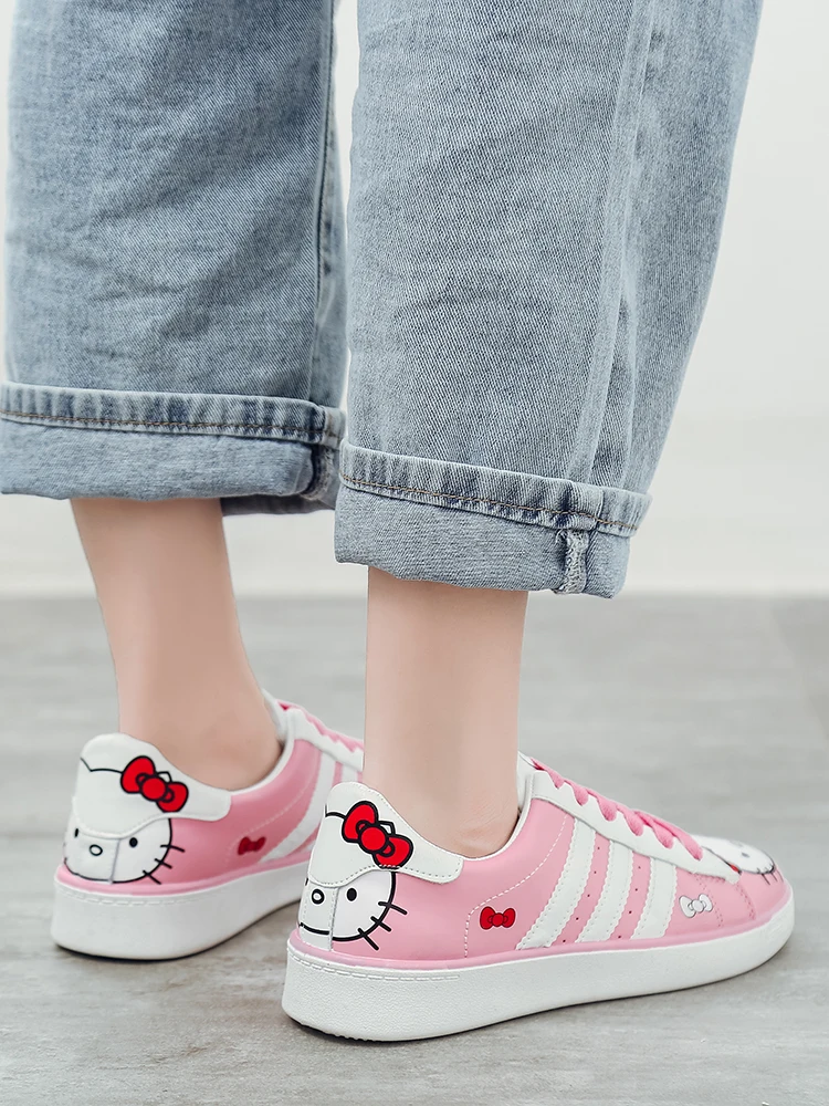 

2021 Summer Cartoon Anime Women's Sports Shoes Shell-toe Small White Shoes Fashion Women's Lace-up Casual Shoes Zapatos De Mujer