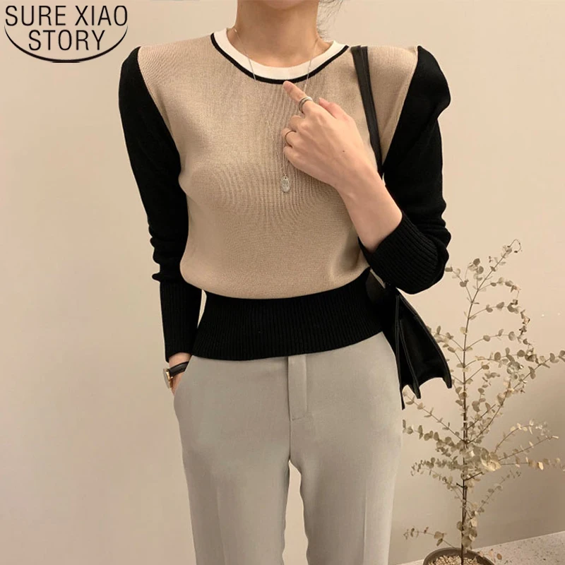

Women Pullovers Long Sleeve Autumn Winterr New Fashion Knitted Sweater All-match Slim Knit Tops Bottoming Shirt Clothes 16493