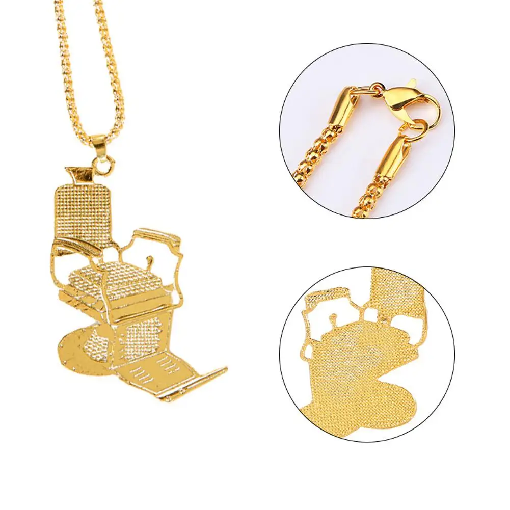 Винтажный Салон серии цепочка вращающееся кресло бритва фен ожерелье кулон