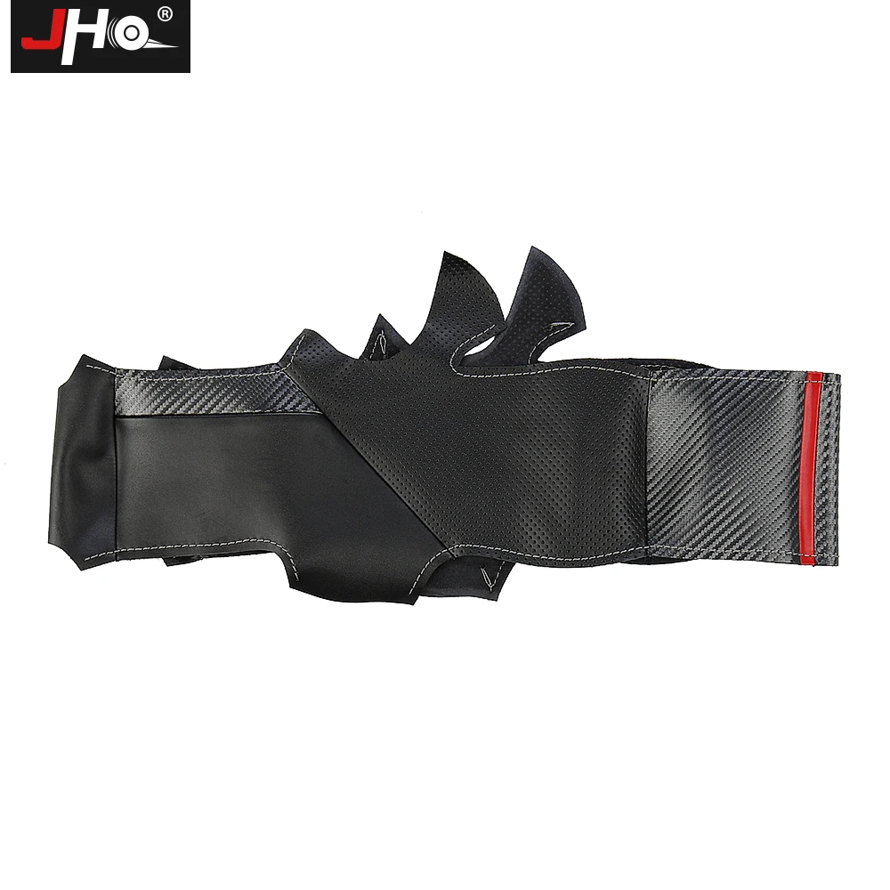 

JHO Patchwork Faux Leather Steering Wheel Hand-stitching Wrap Cover For Ford Explorer 2020 Limited Car Accessories