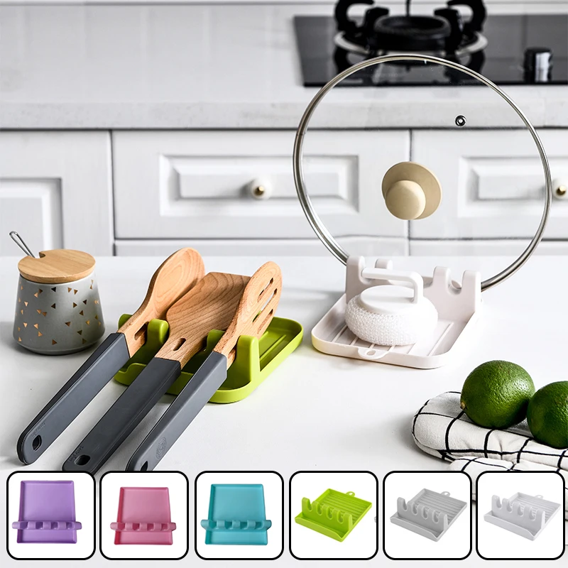

Hot Cooking Utensil Rest Kitchen Organizer And Storage With Drip Pad Kitchen Fork Spoon Holders Non-slip Pad Kitchen Accessories