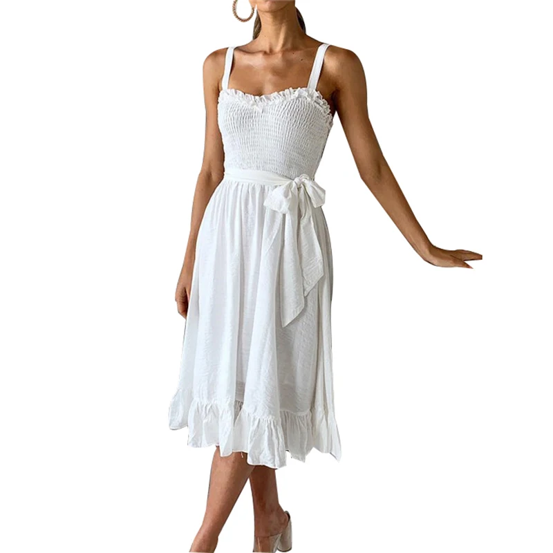 Платье женское средней длины с открытой спиной пикантный Модный повседневный