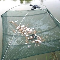 60x60cm portable fishing net foldable folding mesh nylon fishing net baits trap cast dip crab shrimp nets outdoor fishnet wo