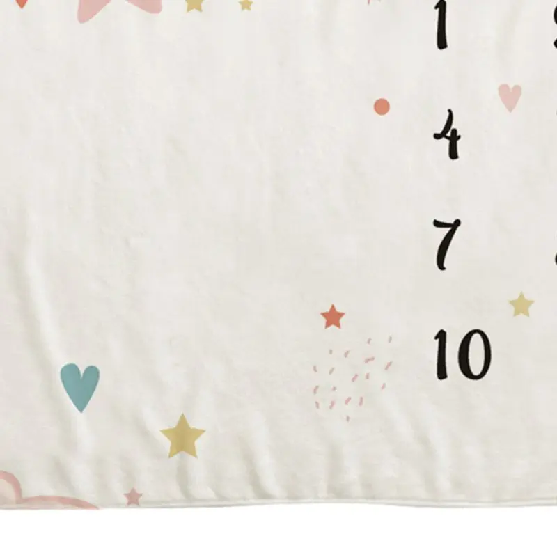 

50LE Baby Monthly Record Growth Milestone Blanket Newborn Photography Prop Cloud Star Pattern Children Photo Background Cloth