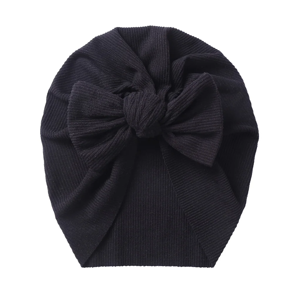 Turbante acanalado liso para beb&eacute;, sombrero reci&eacute;n nacido, diadema para ni&ntilde;o y ni&ntilde;a, regalo de cumplea&ntilde;os infantil, accesorios para el cabello con lazo de moda, 8 Uds. Por lote-4