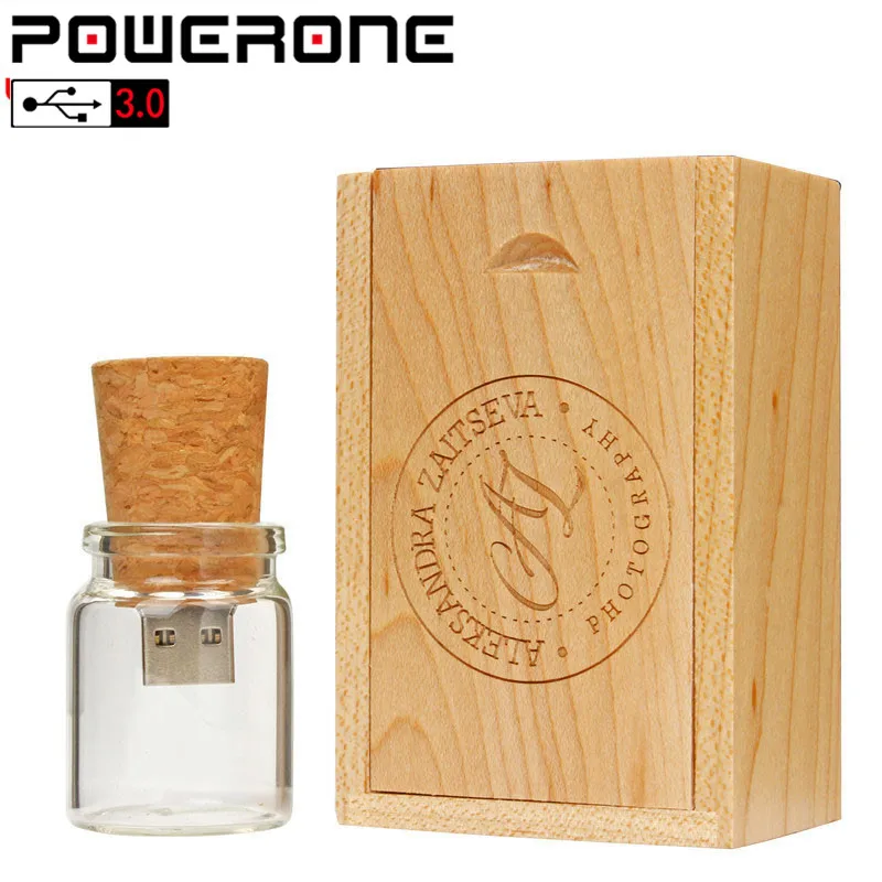 PWERONE USB 3 0 стеклянная дрифтерная бутылка с пробковым флеш накопителем Флешка 4 ГБ 16