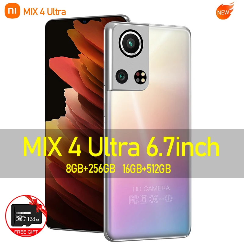 

Global Version MIX 4 Ultra 6.7Inch Smartphone 16GB+512GB Android Telephone 6000mAh Battery Support Google 4G 5G Mobile Phones