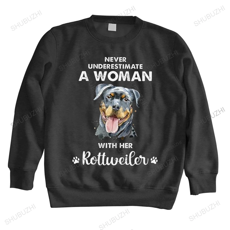 

Толстовка с надписью «Never Underestimate A Woman With Her Rottweiler», мужская толстовка с капюшоном, мягкая хлопковая толстовка с надписью «Dog Lover», толстовка с ...