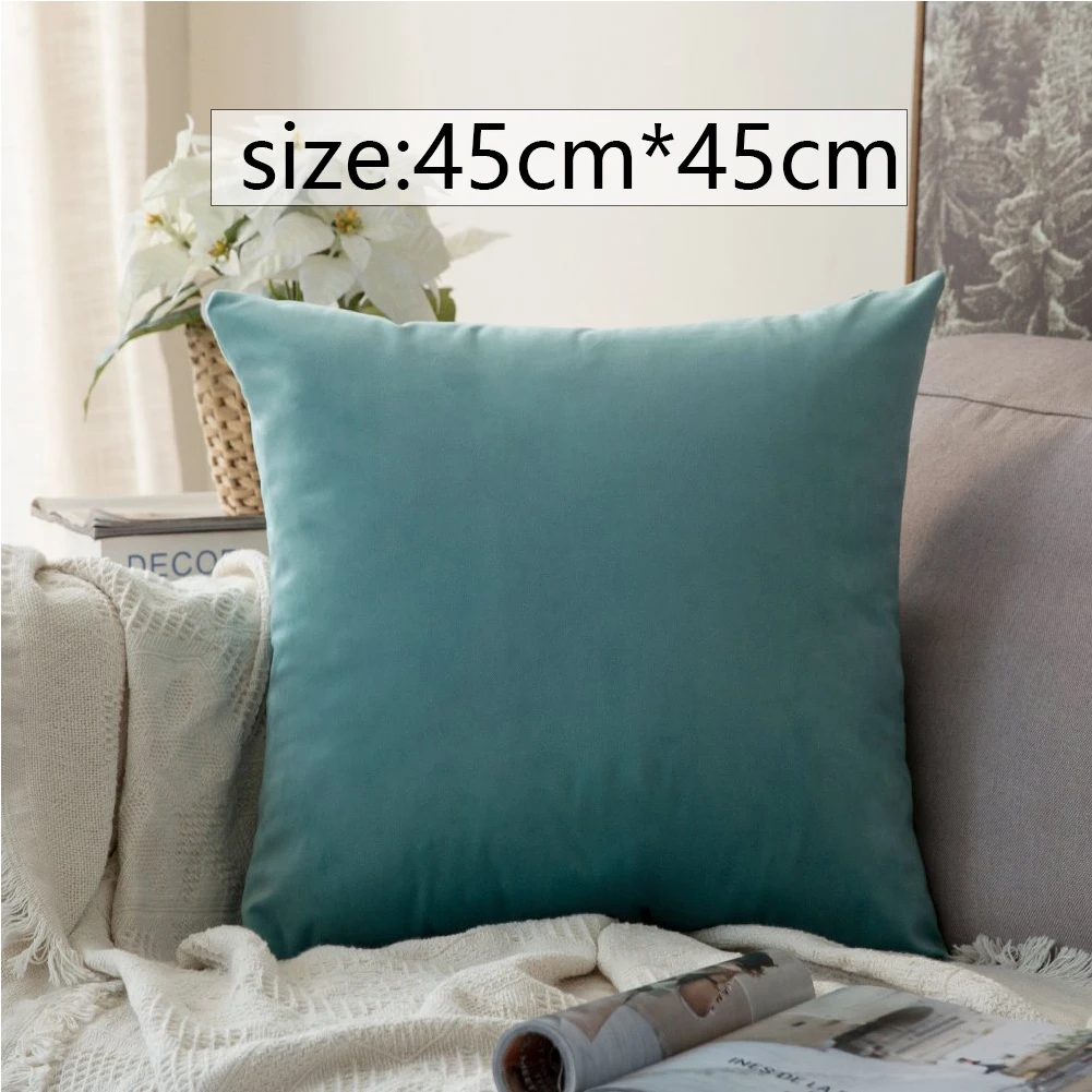 

Luxury Velvet Pillowcase Soft Comfortable Pure Color Cushion Cover Throw Pillow Cover Home Decor for Bedroom Sofa 45x45cm