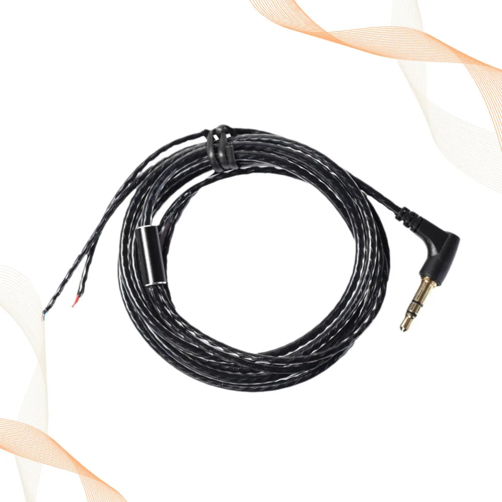

1pc 1.2M DIY Earphone Repair Wire LC-OFC Anoxic Copper Wire Bend Head for Earphone Use (Black)