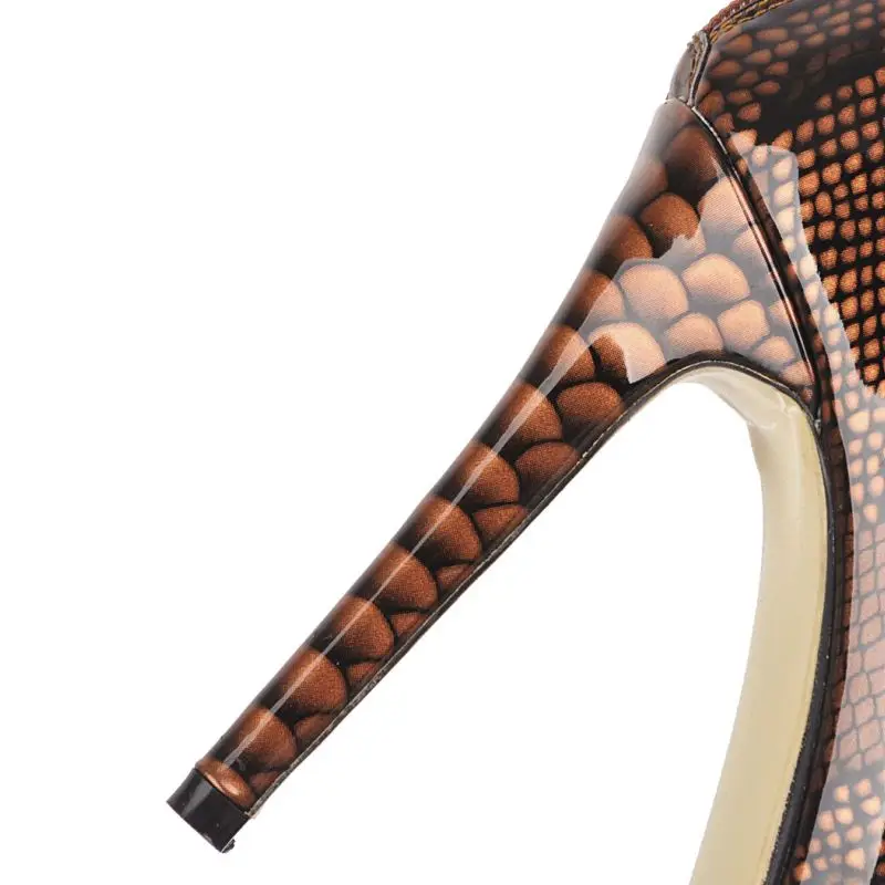 

Coolcept Big Size 33-46 Women Ankle Boots Brand New Fashion Snake Print Sexy Thin Heel Shoes Women Fall Winter Fur Short Boots
