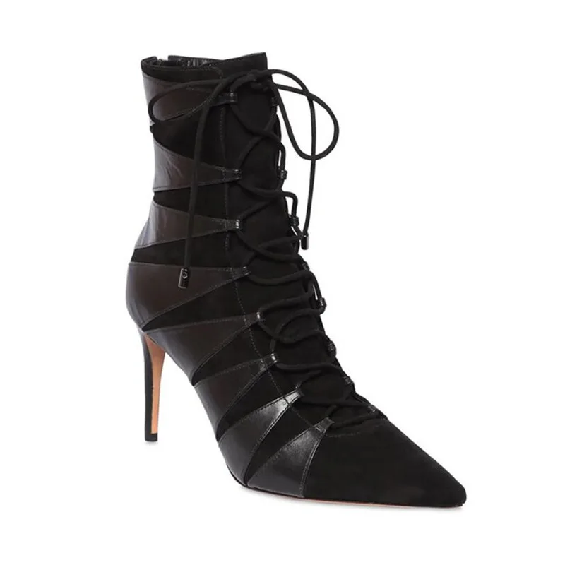 Jual Sepatu Bot Wanita Pola Baru Sepatu Bot Pendek Wanita Fashion Selebriti Internet Seksi Kualitas Tinggi Hak Tipis 11Cm 3-13 14 BBZAI