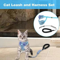 new anti breakaway cat traction rope chest and back cat rope pet adjustable harness with leash for cats