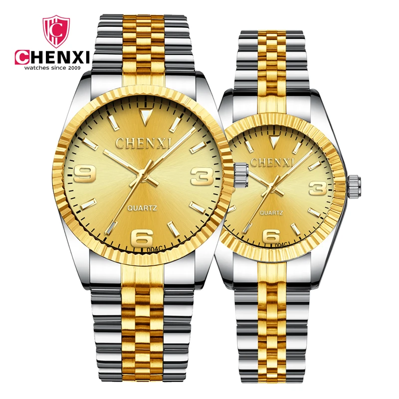 CHENXI Paired Watches For Two Lovers Fashion Business Waterproof Quartz Lover Watches With Box Couple Watches Pair Men And Women