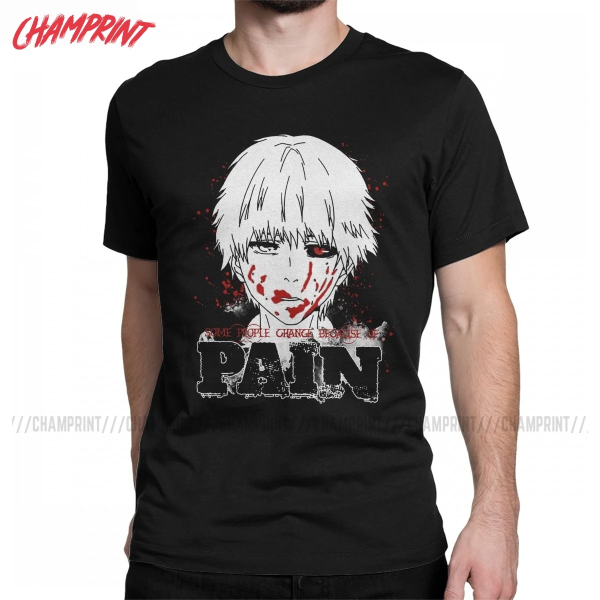 Токийский Гуль Кен канеки кровь мужские футболки Аниме Новинка с коротким