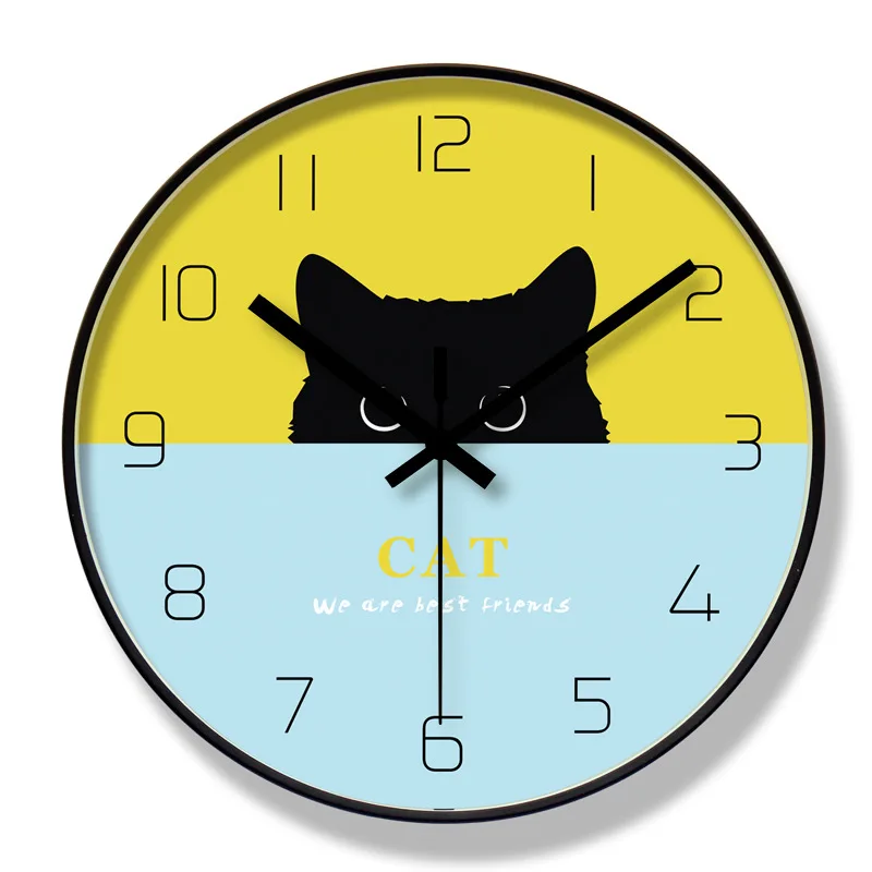 Металлические настенные часы в скандинавском стиле с изображением мультяшного