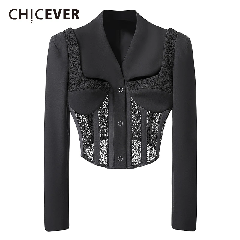 Женское Асимметричное пальто CHICEVER повседневное с v-образным вырезом длинным