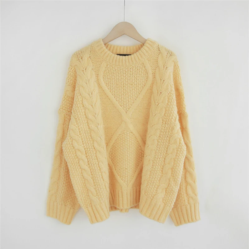 Женский пуловер RUGOD Ins Свободный в Корейском стиле с круглым вырезом и длинными