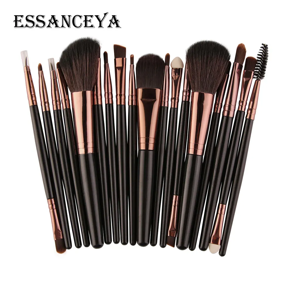 18PCS-HK ESSANCEYA 6-18 шт. набор кистей для макияжа, Тональная основа, пудра, румяна, тени для век, подводка для глаз, губ, косметический набор кистей для макияжа, инструменты - Handle Color: 18PCS-HK