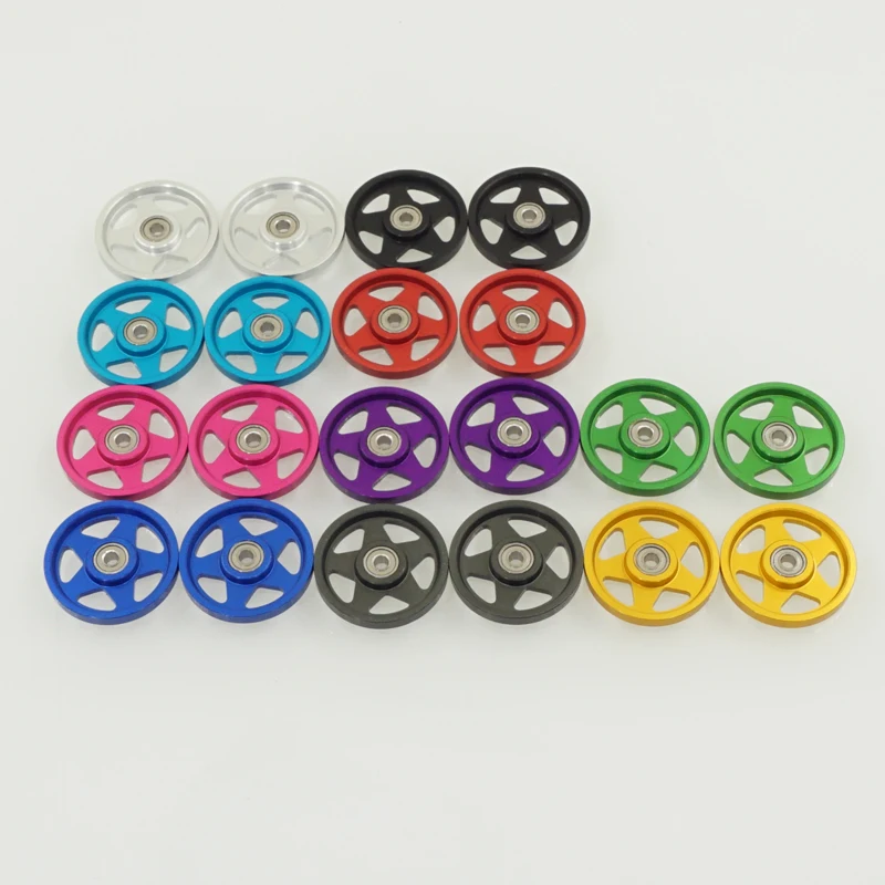

homemade mini 4wd racing car 19mm star spoke 5 spoke aluminium alloy ball beaing rollers with spacers nuts screws