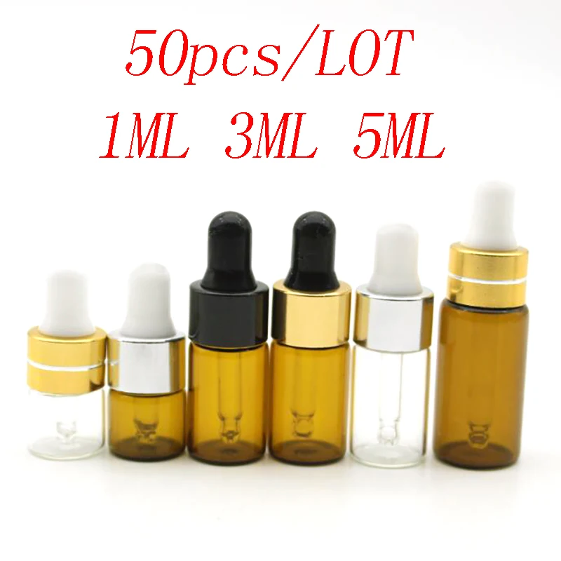50 шт./лот пустой 3 мл мини флакон для духов с эфирными маслами стеклянный