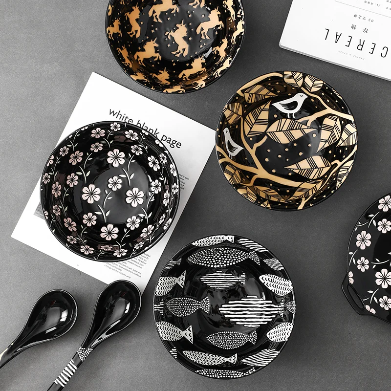 8 дюймовая керамическая миска для супа столовые приборы из лапши с цветной