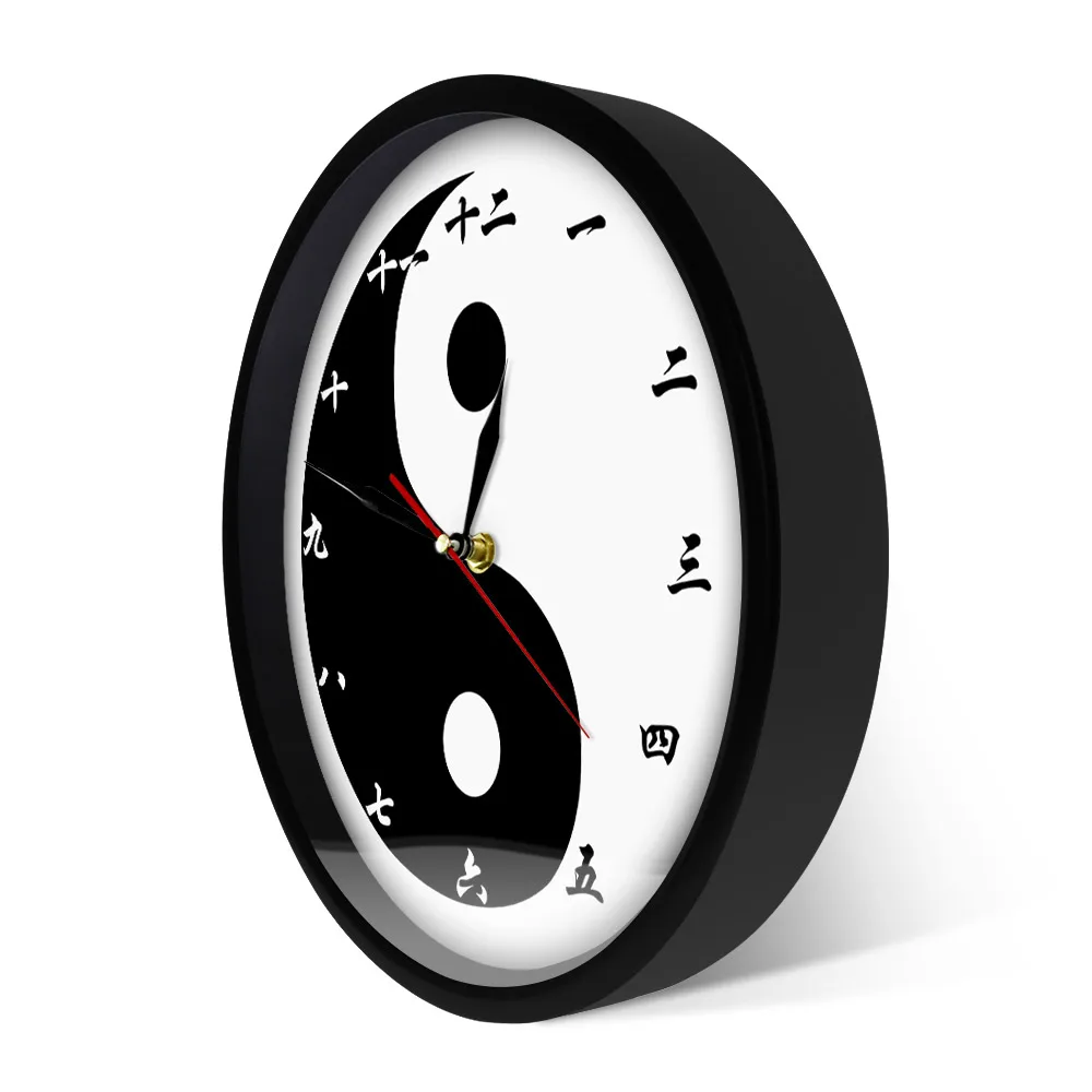 Современные Настенные Часы Инь Янь с китайскими цифрами настенные часы фэн шуй