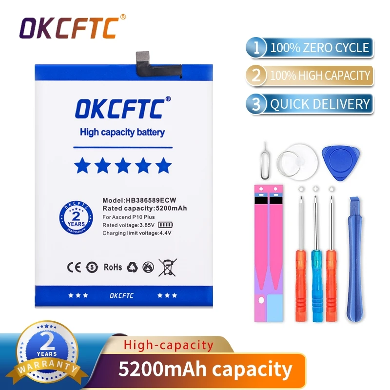 

HB386589ECW Battery For Huawei P10 Plus Honor 8X V10 VKY-AL00 Nova 3 4 PAR-LX1 L11 L21 LX9 L29 VCE-LX2 L22 Mate 20 Lite 5200mAh