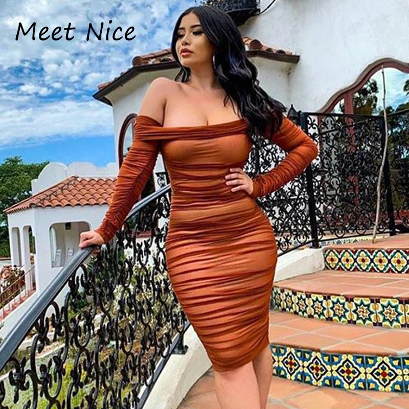 Новое поступление летнее платье с рюшами женское сексуальное вырезом лодочкой и